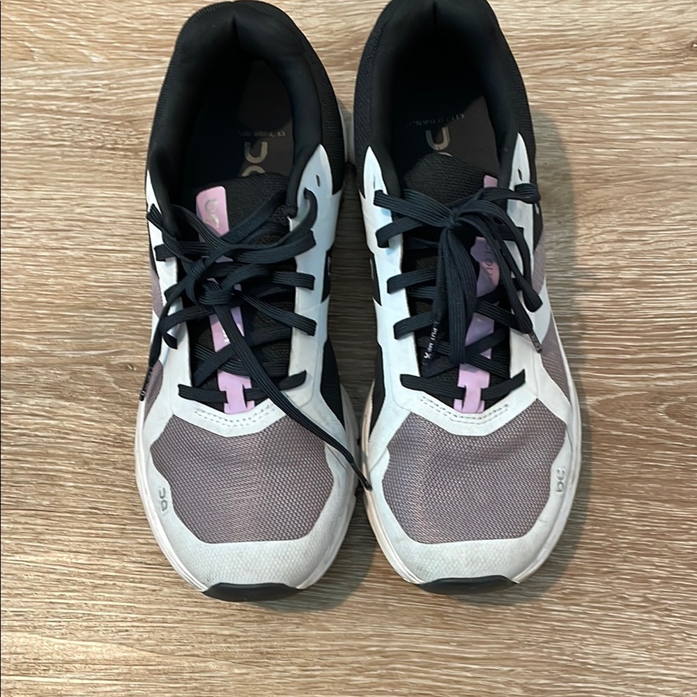 On Running Black and White Athletic Shoes